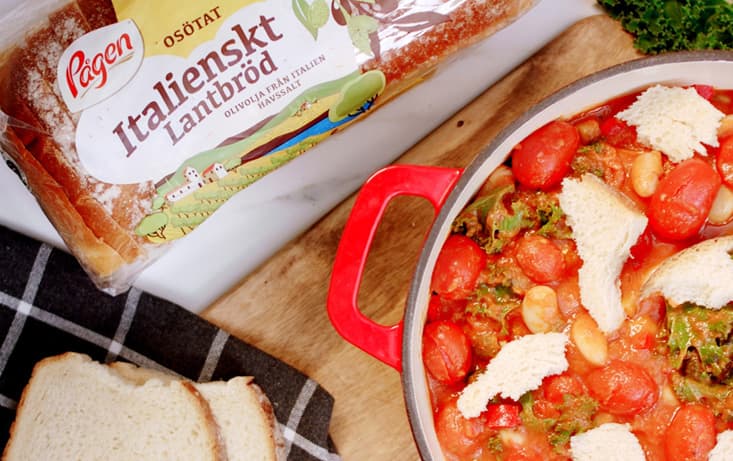 Ribollita med vita bönor & bröd - Lantbröd - Recept | Pågen